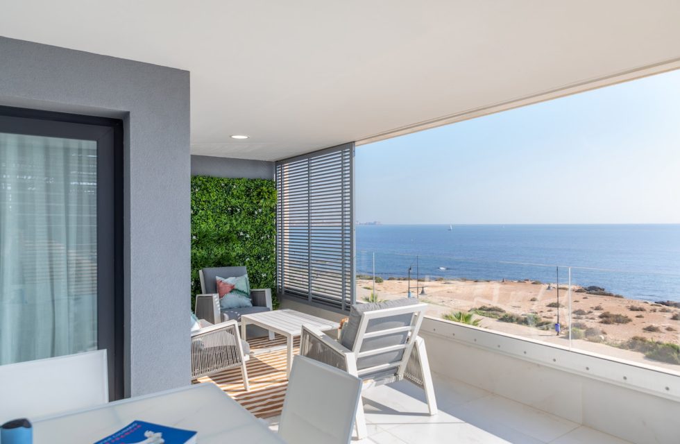 The balcony area of the apartment for sale in Punta Prima Torrevieja