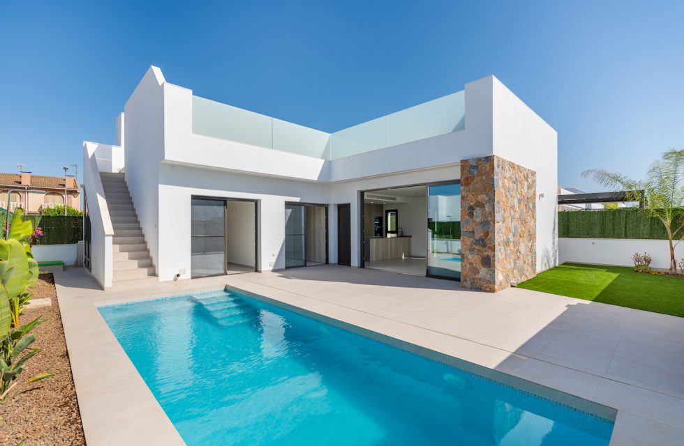 Front view of the San Javier villas for sale